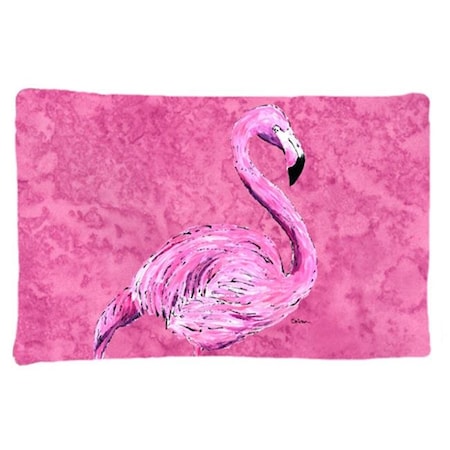Carolines Treasures Carolines Treasures 8875PILLOWCASE Flamingo On Pink Moisture Wicking Fabric Standard Pillowcase 8875PILLOWCASE